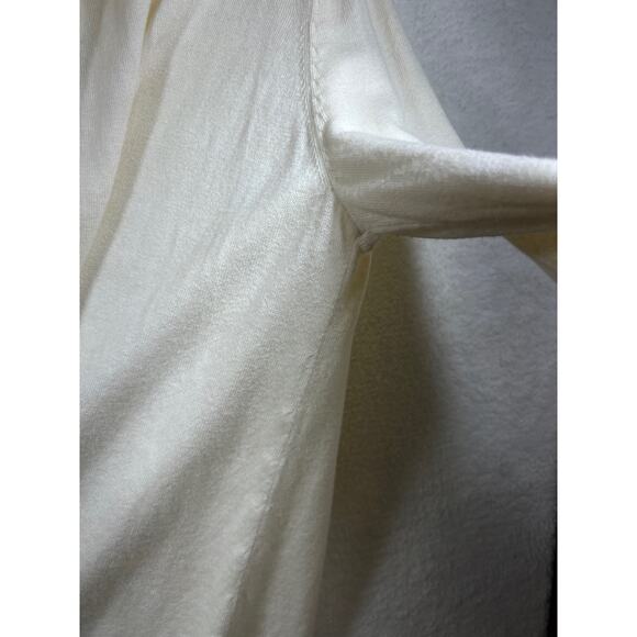 Talbots Cream Navy Stripe Pleated Cashmere Cardigan Sweater Women XLP XL Petite - Picture 7 of 13